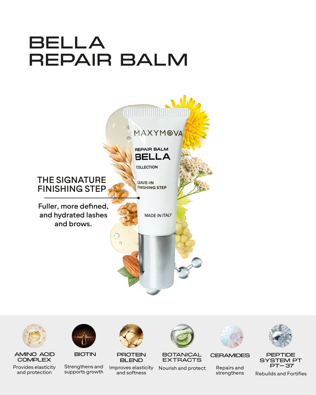 REPAIR BALM BELLA COLLECTION LEAVE-IN FINISHING STEP FOR BROW AND LASH LAMINATION - 10ML TUBE